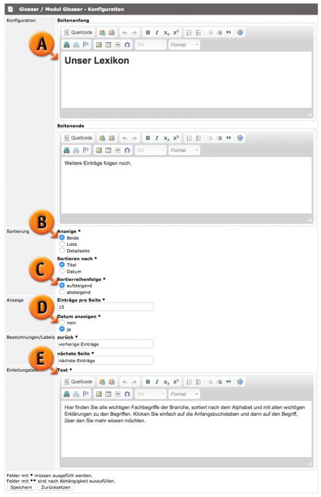 Modul Glossar / Konfiguration © echonet communication GmbH