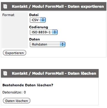 Modul Formmail daten © echonet