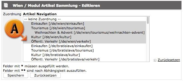 Modul Artikel Sammlung, Editieren © echonet communication GmbH